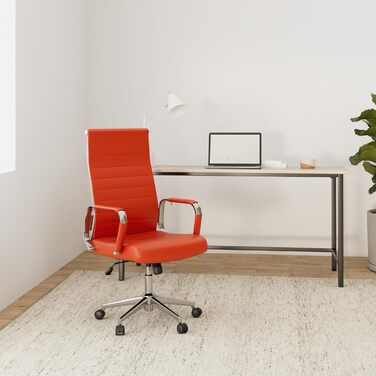 Офісний стілець Kolumbus з штучної шкіри, регульована висота, помаранчевий колір