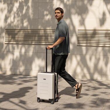 Чемодан ручної поклажі NUMADA PackPro T20 (56x37x22cm) з TSA-замком та 4 колесами. Жорсткий корпус, внутрішні відділення, світло, міцний (Сірий)