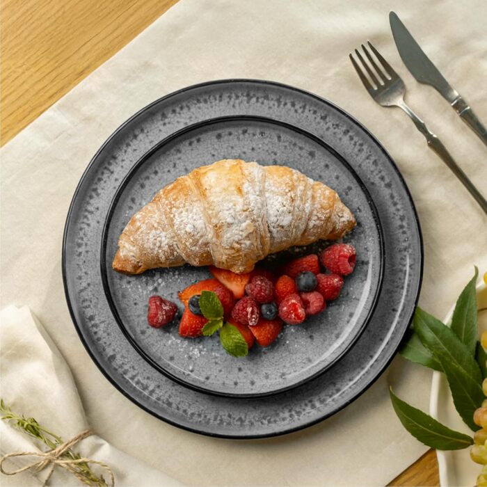 Набір посуду Twinzee Steingut (24 частини) для 6 осіб: тарілки та миски - серія Riviera (Perla)