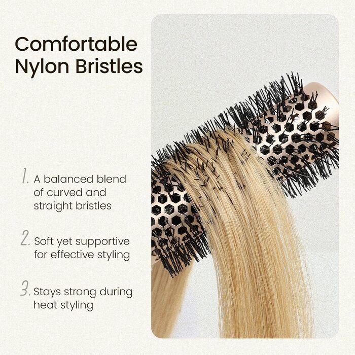 Кругла щітка для волосся AIMIKE NaturaVol для об'єму та гладкості, з кліпсами (32 мм, 53 мм)