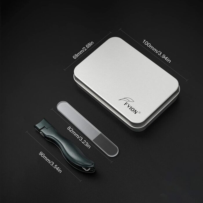 Кусачки для нігтів з лотком для обрізків, для товстих нігтів, 8.6 см, широка щелепа, нержавіюча сталь, кусачки для пальців рук і ніг з пилкою для нігтів (чорні/зелені)