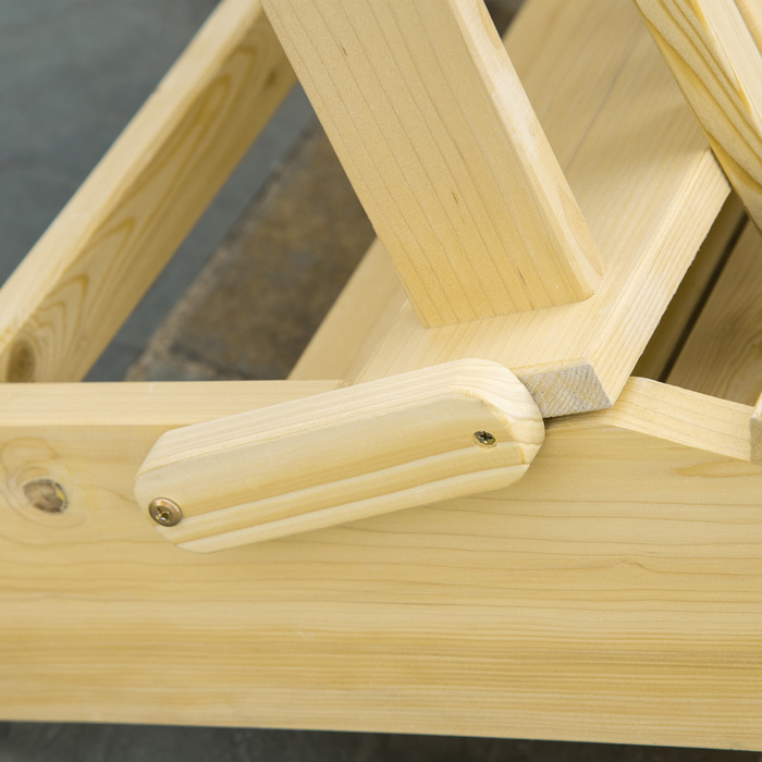 Розкладний садовий стілець Adirondack Outsunny з підніжкою 78 x 140 x 94 см з соснового дерева, зручний шезлонг для саду та вуличних меблів