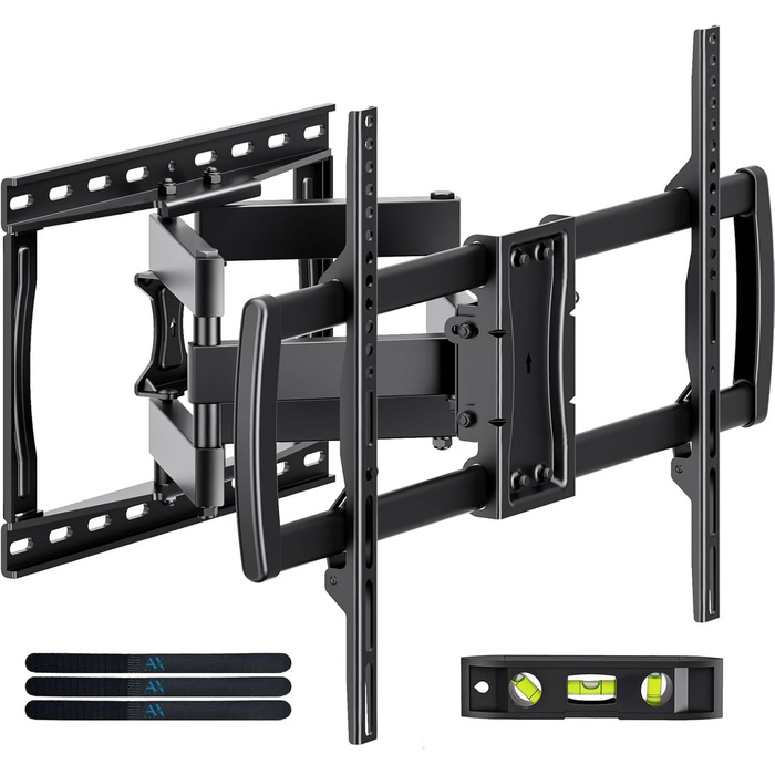 Adjustable TV Wall Mount for LED, LCD, OLED, and Plasma TVs - 26-65 Inch, Up to 50kg, VESA 400x400mm, Black