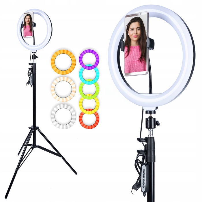 Кільцева LED-лампа RGB зі штативом та тримачем