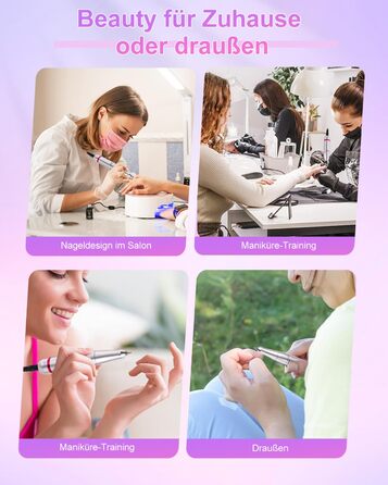 Електричний фрезер для нігтів CozyZen Professional: набір для манікюру та педикюру з LCD-дисплеєм, 45000 об/хв, для акрилу та гелю