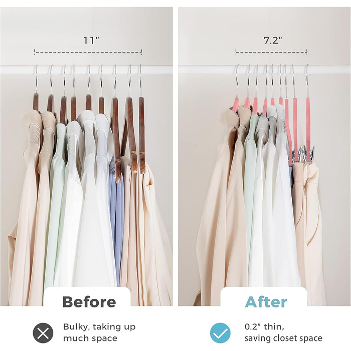 Валiзочка для одягу VECELO Premium з металевими зажимами, неслизька та економна, з 1 магічною валізочкою та 2 тримачами для краваток, ідеальна для жінок та чоловіків, 20 шт., рожевий