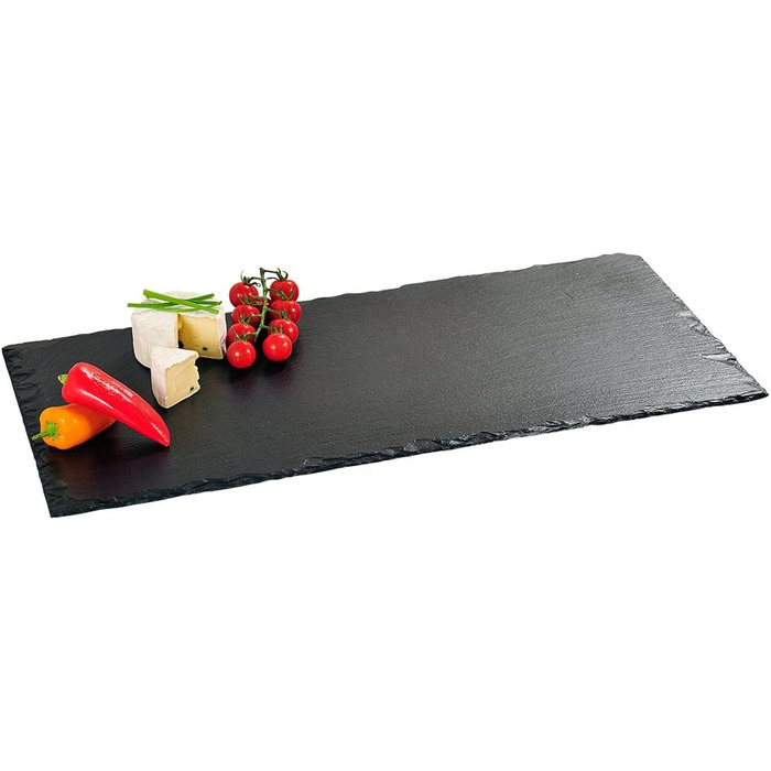 Сервувальна плита Kesper з натурального сланцю, 60x30 см, чорна