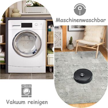 Килим для вітальні блакитний вінтажний меланжевий з ефектом вицвітання, короткий ворс, килими, прання, нековзкі килими для спальні (200x300 см, зелено-сірий)