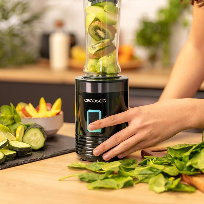 Cecotec EasyGo Portable Blender - 350W Ice Crushing Power Titanium | 2 Bottles & Accessories