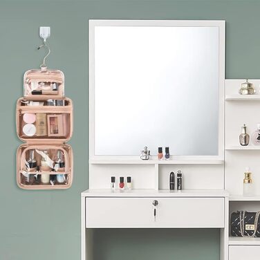 Сумка-органайзер для косметики та туалетних аксесуарів, дорожня косметичка на блискавці (рожеве золото)