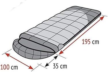 Спальний мішок Alexika Canada Plus – теплий, зручний, прямокутний, цілорічний для дорослих та сімей. Підходить для кемпінгу та відпочинку на природі за низьких температур (до -6°C). Розмір 230x100 см, з компресійним мішком.
