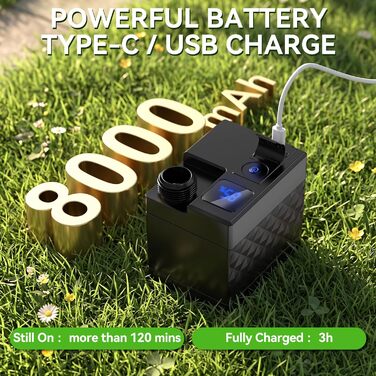 Портативний душ для кемпінгу Cadrim з насосом, 8000mAh, з цифровим дисплеєм - для саду, авто, подорожей