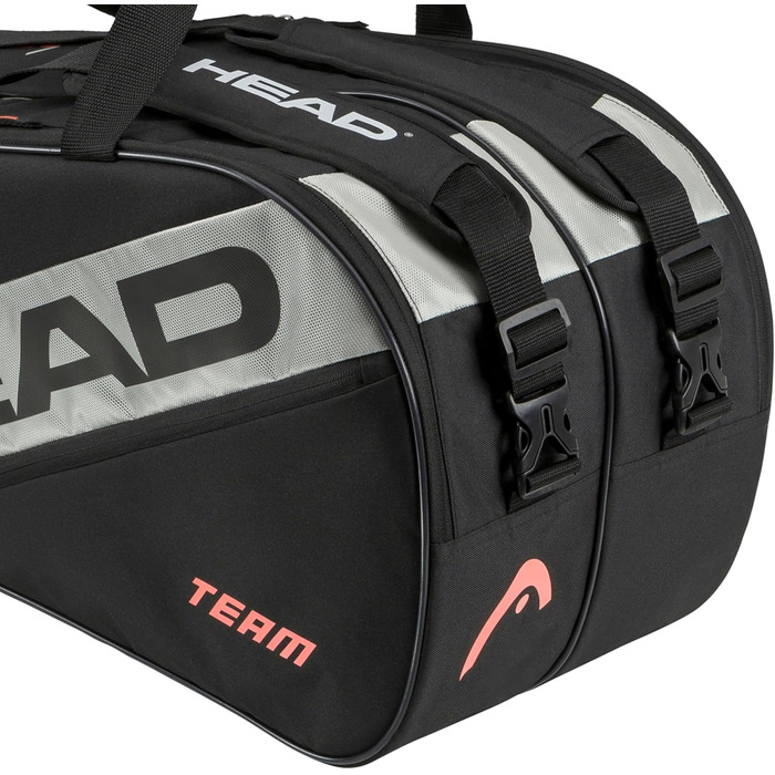 HEAD Team Racquet Bag - Black/Ceramic Color - Tennis Bag for Players