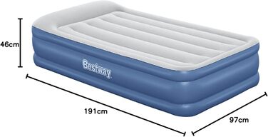 Надувний матрац Bestway TriTech Vento XL з електронасосом 191x97x46 см, синій