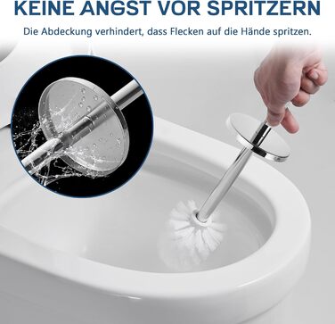 Набір для чищення унітазу FIISAYL з тримачем: щітка та підставка з нержавіючої сталі (сріблястий)