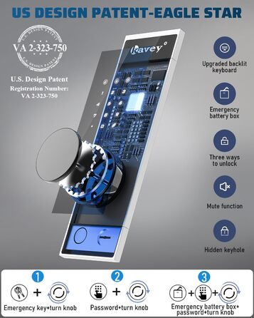 Кейві 2.0 Kub Safe Box: сейф з LCD-сенсорним екраном, двома тривогами, LED-підсвіткою, знімною полицею, для грошей, документів та цінностей (2,0 м³)