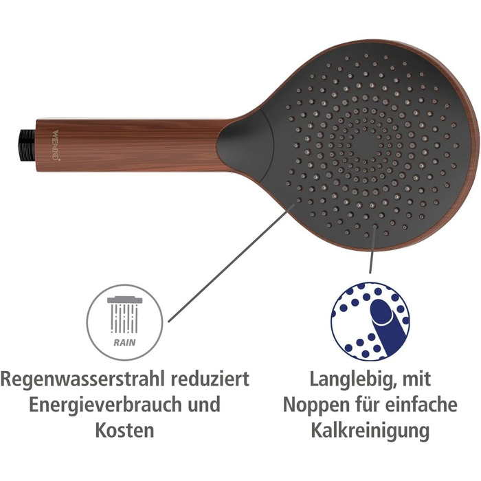 Watersaving Showerhead Wood