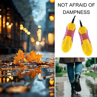 Електричний сушильник для взуття USB з УФ-лампою, антибактеріальний, для взуття, рукавичок, шкарпеток, гірськолижних черевиків (білий/жовтий)