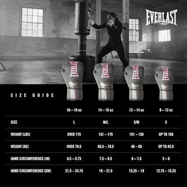 Боксерські рукавички Everlast Elite Prostyle для жінок (12oz, сірий/рожевий)