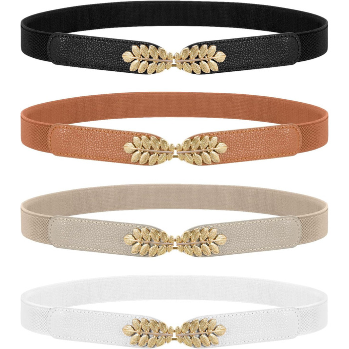 Еластичний пояс для жінок WERFORU: широкий, вінтажний, для суконь, чорний, білий, коричневий, бежевий, обхват талії 82-99 см