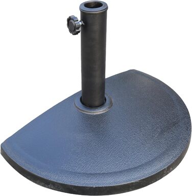 Angel Living 9kg Half Round Umbrella Stand, Black, Made of Poly-Resin and Steel