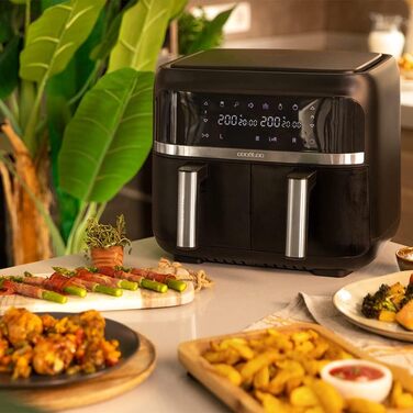 Фритюрниця Cecotec Cecofry Advance Double X 9л, 2850 Вт, чорна. Дві корзини, подвійний контроль температури, PerfectCook, без олії