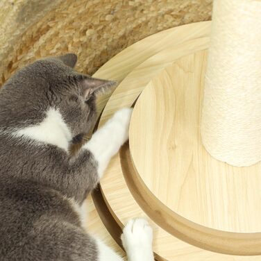 Котячий кігтетоп PawHut 4-в-1 з сизалю, 69 см, з іграшкою, для дому, дуб, 45 x 45 x 69 см