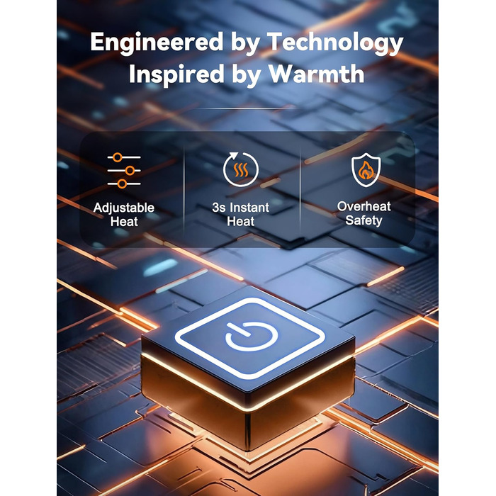 Обогревна жилетка для чоловіків та жінок, 6 зон обігріву, 3 режими температури, чорний колір, розмір S