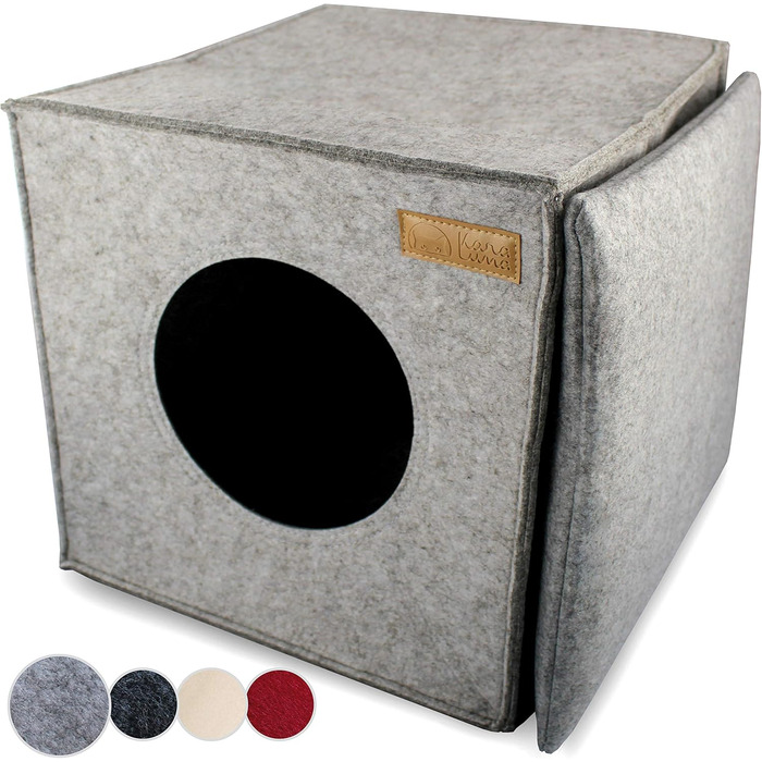 Кігтечка-будиночок для котів з фетру на полиці IKEA Kallax/Expedit, сірий | Місце для сну та відпочинку котів | Підходить для 2 котів або великих котів