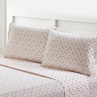 Modern Threads Soft Microfiber Printed Bed Sheets – Luxurious Microfiber Bed Sheets – Includes Fitted Sheet with Deep Pockets, Flat Sheet, and Pillowcases, Ivory Twin