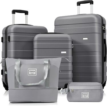 Набір валіз Merax 3 шт. з ABS-пластику, з колесами та TSA-замком, сіро-зелений (5 шт., сірий)