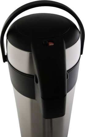 axentia Airpot in Silver, Stainless Steel Pump Dispenser, Capacity: approx. 5 L, 19 x 19 x 45 cm