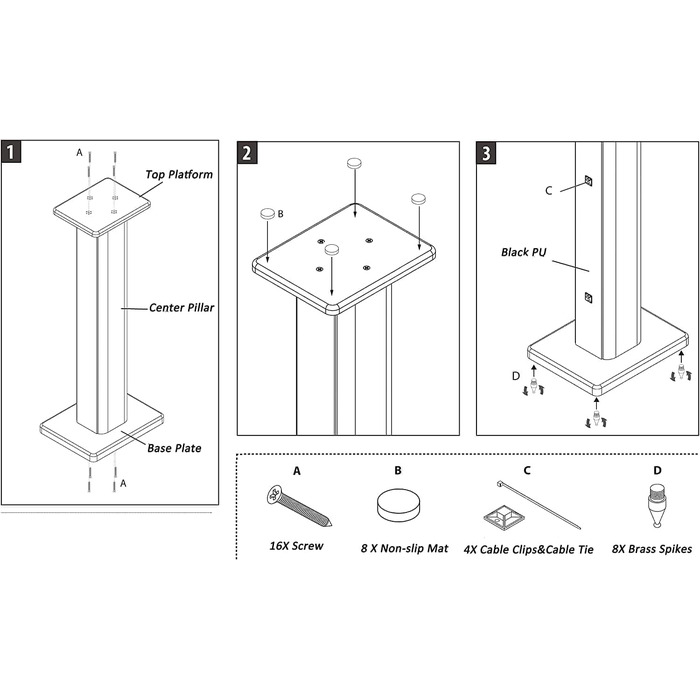 Підставка для акустики Suuiwau з деревною текстурою, універсальна, для домашнього кінотеатру, 60 см