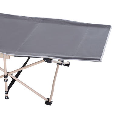 Outsunny Folding Cot with Storage Bag, Foldable Camping Bed, Camping Lounger, Includes Carry Bag, Steel Oxford, Grey, 190 x 68 x 52 cm | Aosom