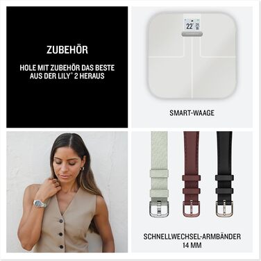 Розумний годинник Garmin Lily 2 [відновлений] - стильний аксесуар з преміум-люнеткою, 2.54 см сенсорний дисплей, до 5 днів роботи від акумулятора, відстеження здоров'я та фітнесу для жінок, сповіщення зі смартфона [відновлений]