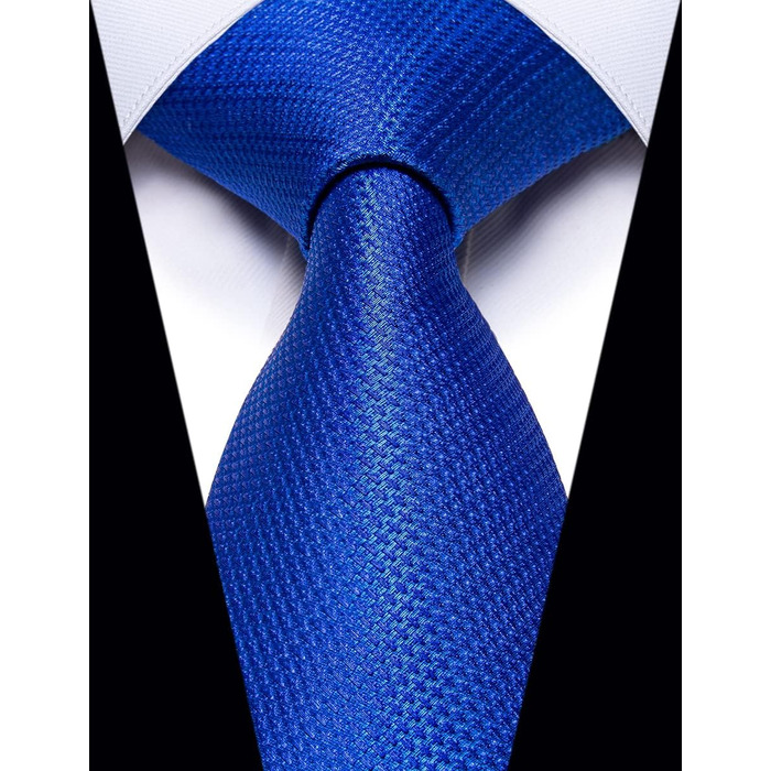 Чоловічі краватки YourTies: смугасті та клітинчасті, шовкові, з краватковою кліпсою (кобальтовий)