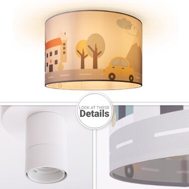Paco Home Pendant Lamp Children's Room Ceiling Lamp Chandelier Baby Room Pendant Lamp Various Motives Boys Girls E27, Color: Design 6 (Ø45.5 cm), Light Type___Color: - White (Street, Ceiling Light)