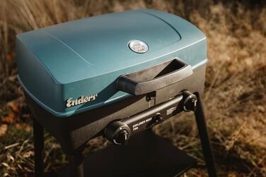 Газовий гриль для кемпінгу Enders EXPLORER NEXT PRO з алюмінієвою кришкою, термометром, функціями гриля, варіння та запікання, 2 нерж. пальники, для балкону та пікніка
