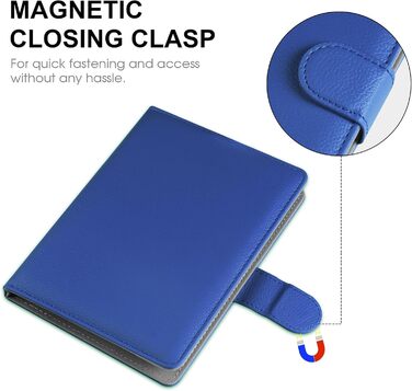 Чохол для електронного читача 6-7 дюймів: Pocketbook, Tolino, Sony, Kindle, Kobo. Захисний чохол з екошкіри, зелений (блакитний)