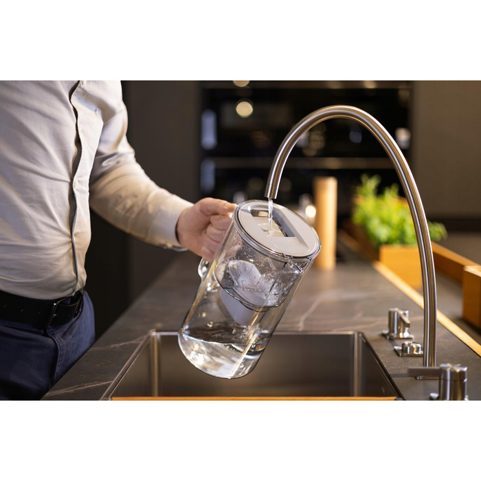 Скляний фільтр-кувшин Wessper D2 BOROSILICATE 3л, сірий + 3 фільтри