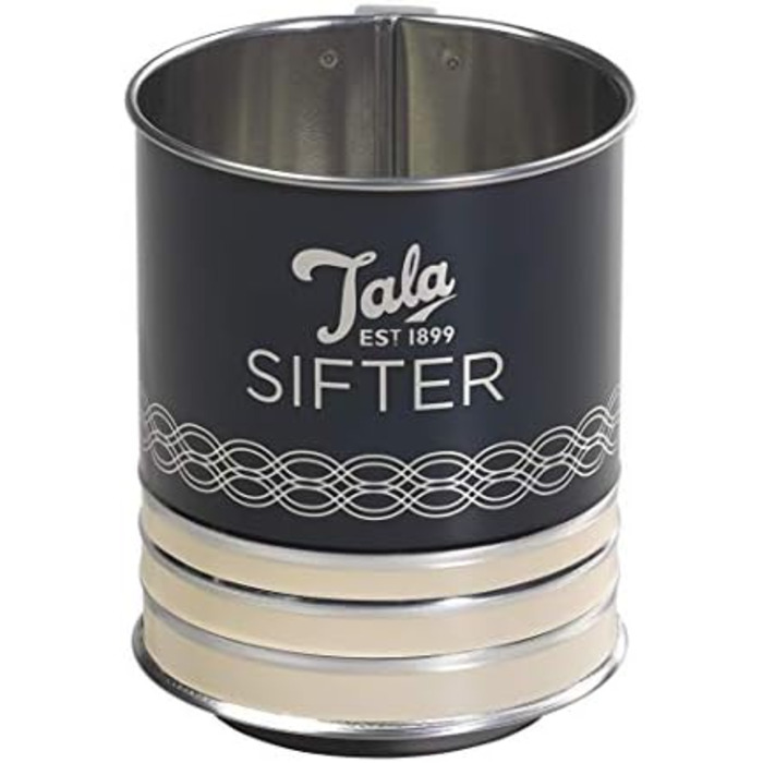 Tala Traditional Manual Flour Sifter in Indigo and Ivory Design - Classic Baking Sifter, Easy to Use, Durable, Elegant Kitchen Utensil