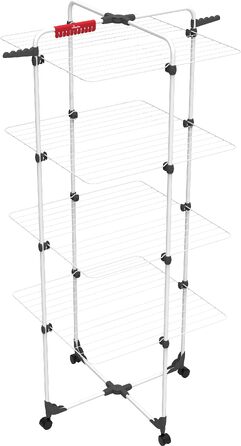 Сушарка для білизни Vileda Mixer 4, 40 м, 4 яруси, сталева, на колесах з гнучкими з'єднаннями