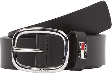 Жіночий шкіряний ремінь Tommy Jeans овальний, чорний, 95 см