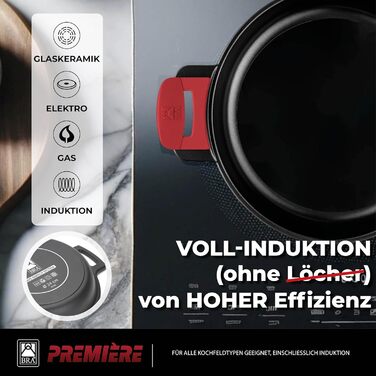 Набір посуду BRA Premiere 9 шт. з антипригарним покриттям, алюміній, знімні ручки, PFOA-free, для всіх типів плит та духовок