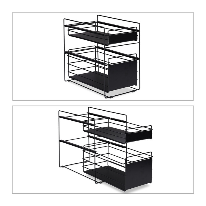 Relaxdays Drawer Shelf with 2 Baskets
