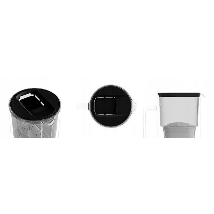 Скляний фільтраційний глечик Wessper D2 BOROSILICATE 3л, чорний + 2 фільтри