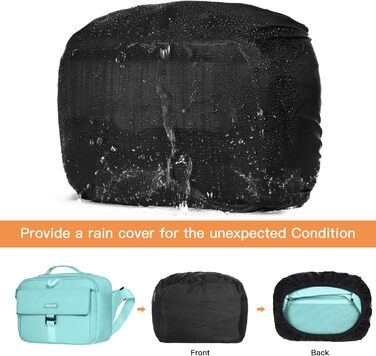 Сумка на плече MOSISO для камери: DSLR, SLR, беззеркальні моделі, з захистом від дощу, сумісна з Canon, Nikon, Sony (М'ятний)