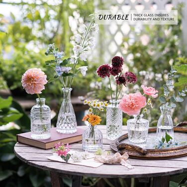 Набір ваз Knospenvasen (12 шт.) - міні вази для квітів, декор для весілля та дому (прозорі)
