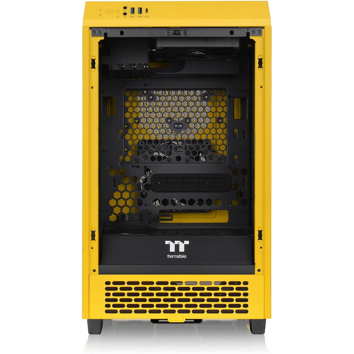 Корпус Thermaltake The Tower 200 Turquoise Mini-ITX з вертикальним кріпленням, скло Temperd Glass, 2x CT140 вентилятори, підтримка AIO 280мм, для відеокарти до 380мм, корпус, білий