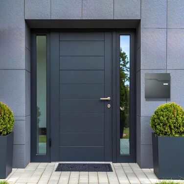 Поштова скринька KTC Home Premium Postlux 4.0 Anthrazit з табличкою для імені - стійка до УФ-випромінювання та погодних умов, порошкове покриття
